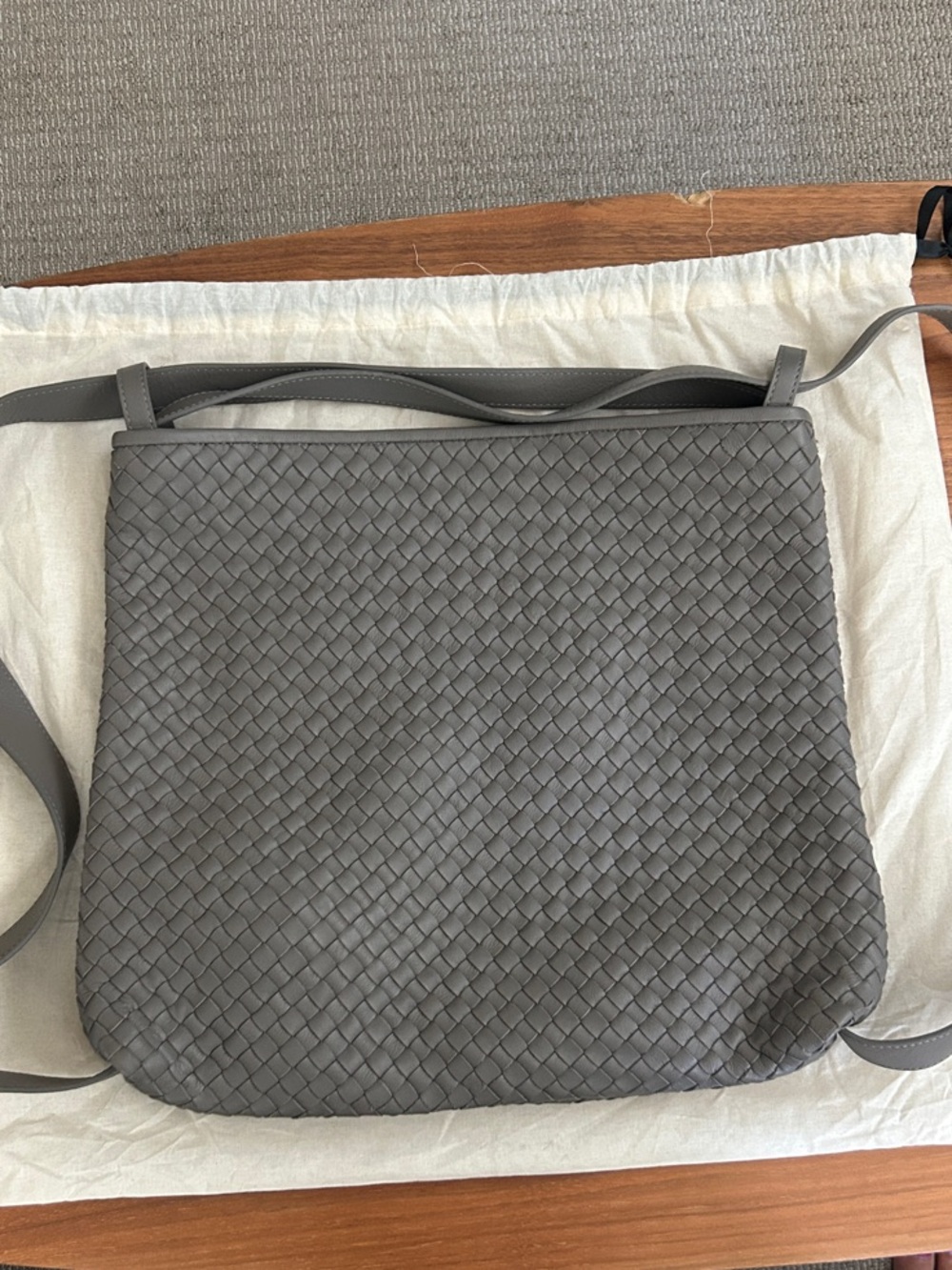 Quince Woven Leather Convertible Backpack - Gray - Picture 2 of 4